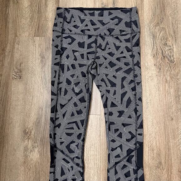 Lululemon Pace Rival High-Rise Crop 22" Labyrinth Black Light Cast / Black Sz 6 - Picture 6 of 12